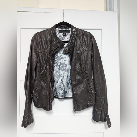 LINE 100% Lambskin Leather Jacket - Picture 4 of 17